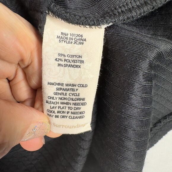 Soft Surroundings Nellie Tunic Black Sz Medium M V-Neck Knit Stretch Long Sleeve - Picture 7 of 12